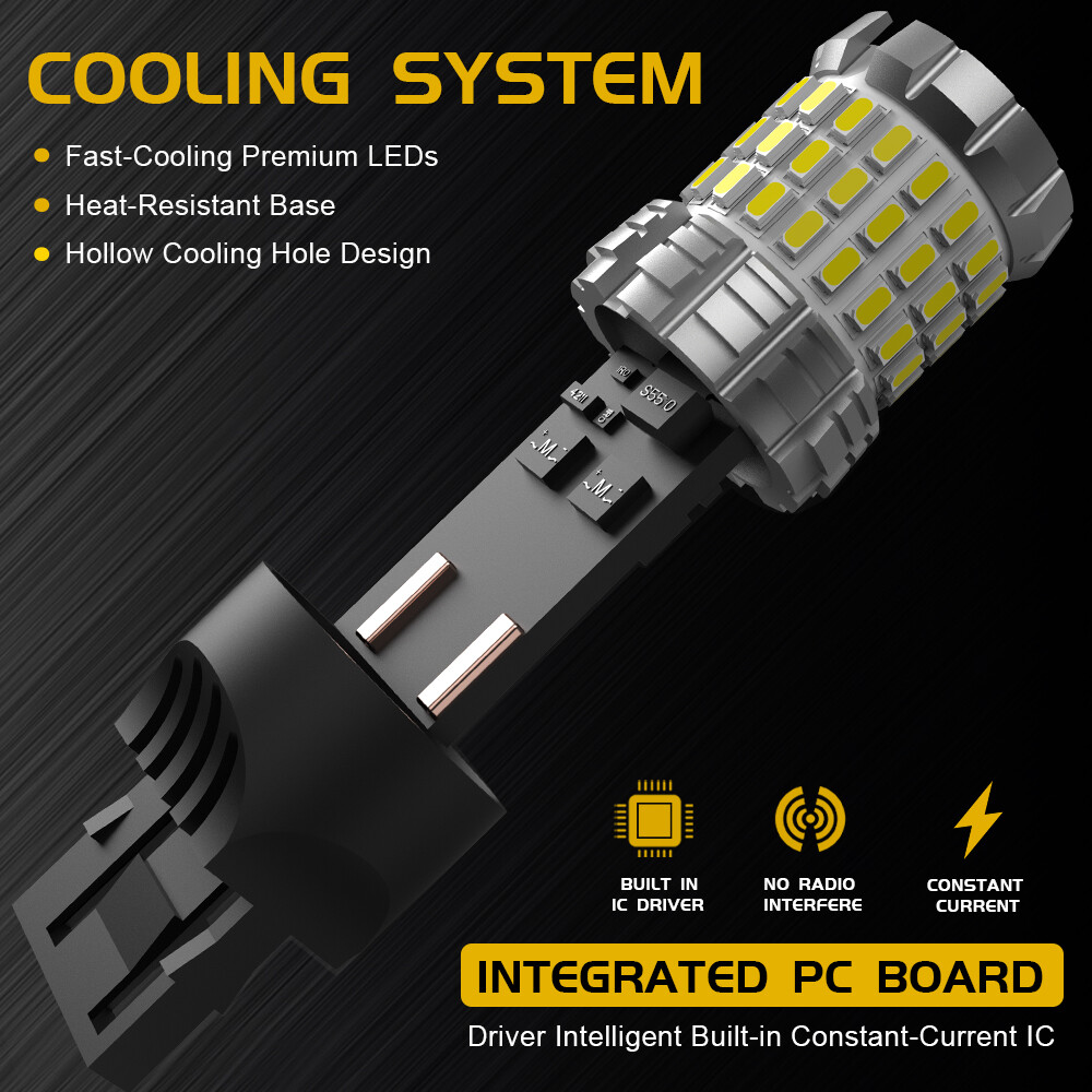 For Ram 1500 2500 3500 2013-2023 7440 7443 White LED Backup Reverse Light Bulbs