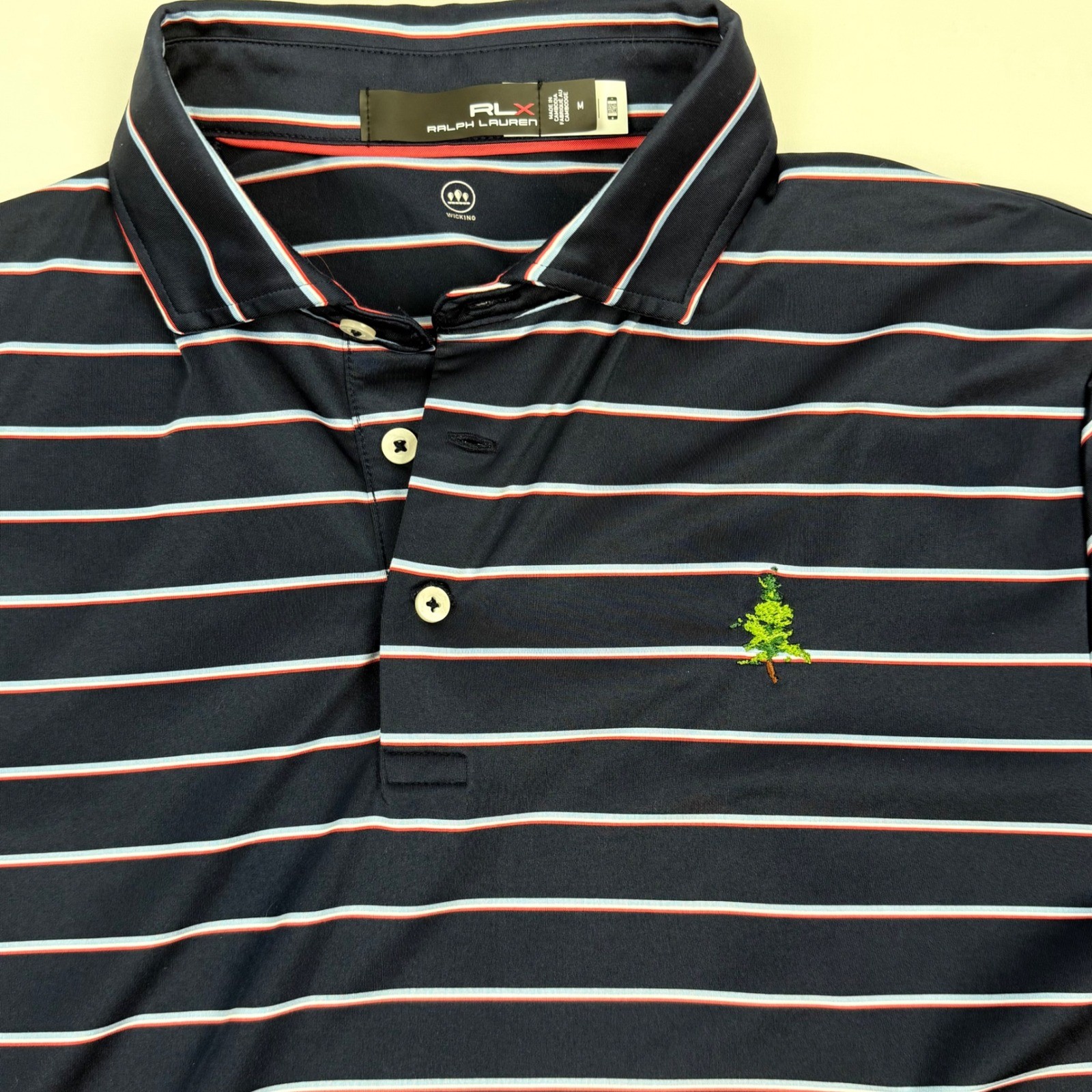 RLX Ralph Lauren Men's Golf Polo Shirt Navy Stripe Size M