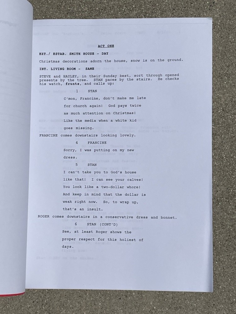 RARE American Dad Comic Con 2009 Panel Draft Holy Crapture Production Script