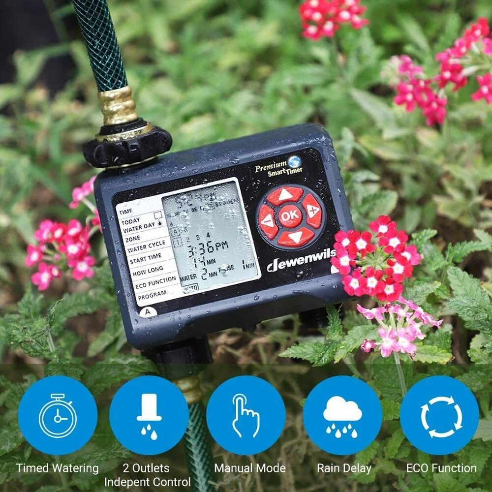 DEWENWILS Water Timer Programmable Garden Hose Sprinkler Timer Yard Irrigation