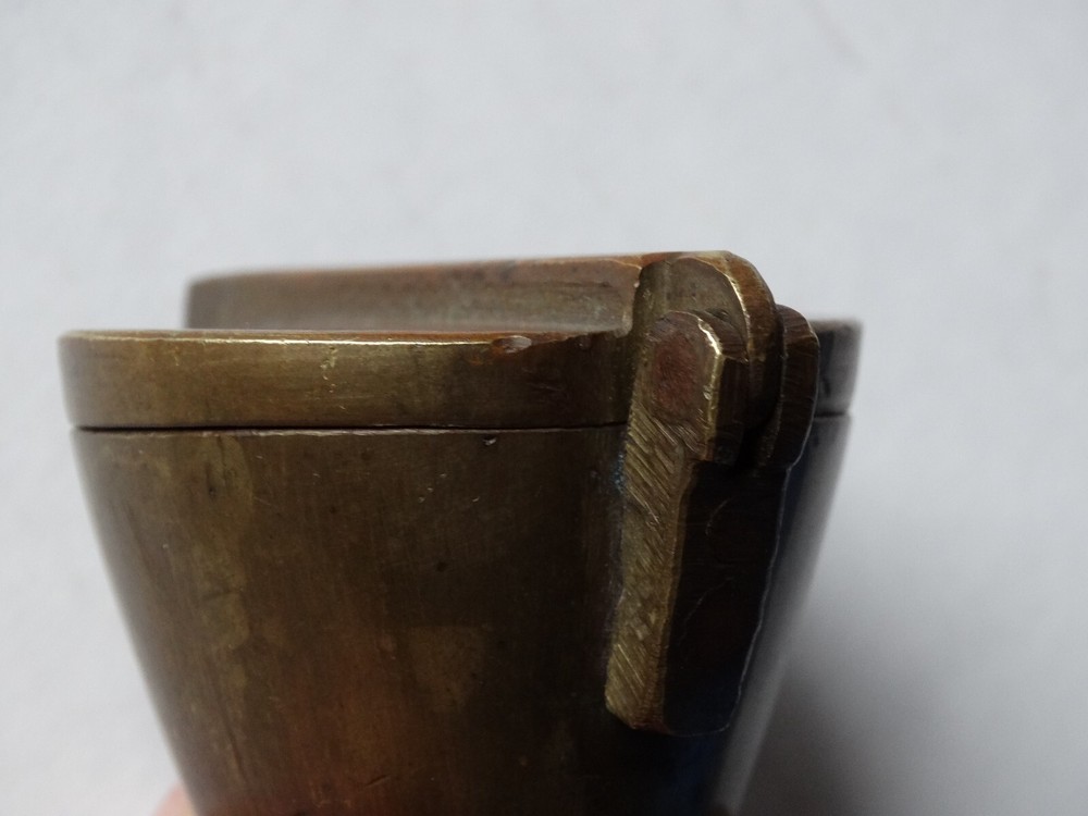 Antique (~18th c) Spanish Solid Brass Lidded Case, for Nested Weigth Set Medical