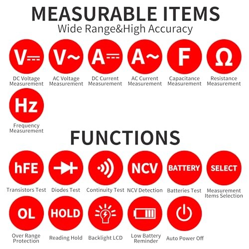 Digital Multimeter Multi Tester 2000 Counts Manual-ranging Measurable DCV ACV