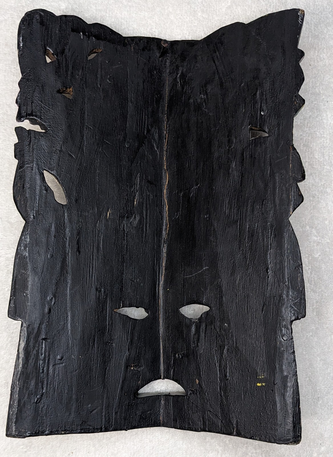 Vintage Mayan Aztec Tribal Mask Hand Carved Wood Warrior Jaguar 11.5"x7.5"