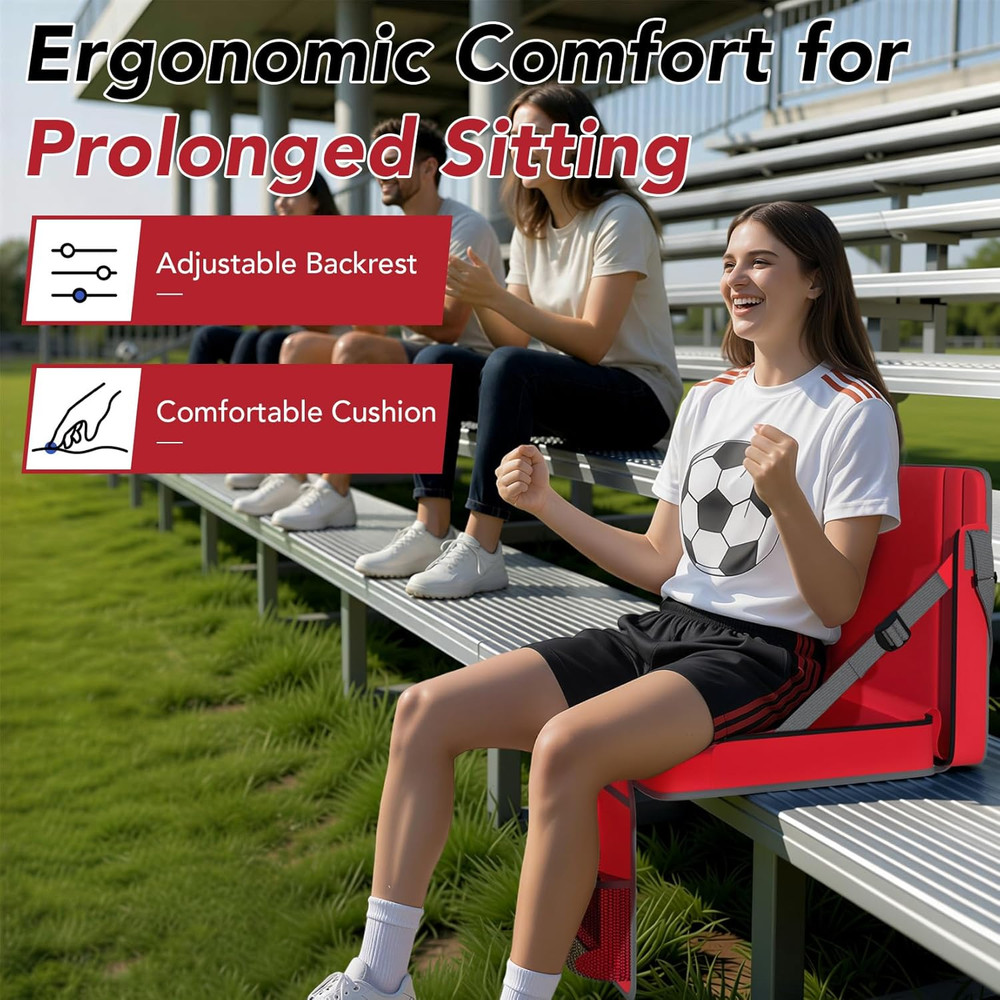Stadium Seats with Back Support 1PACK Adjustable Bleacher Chairs with Back and C