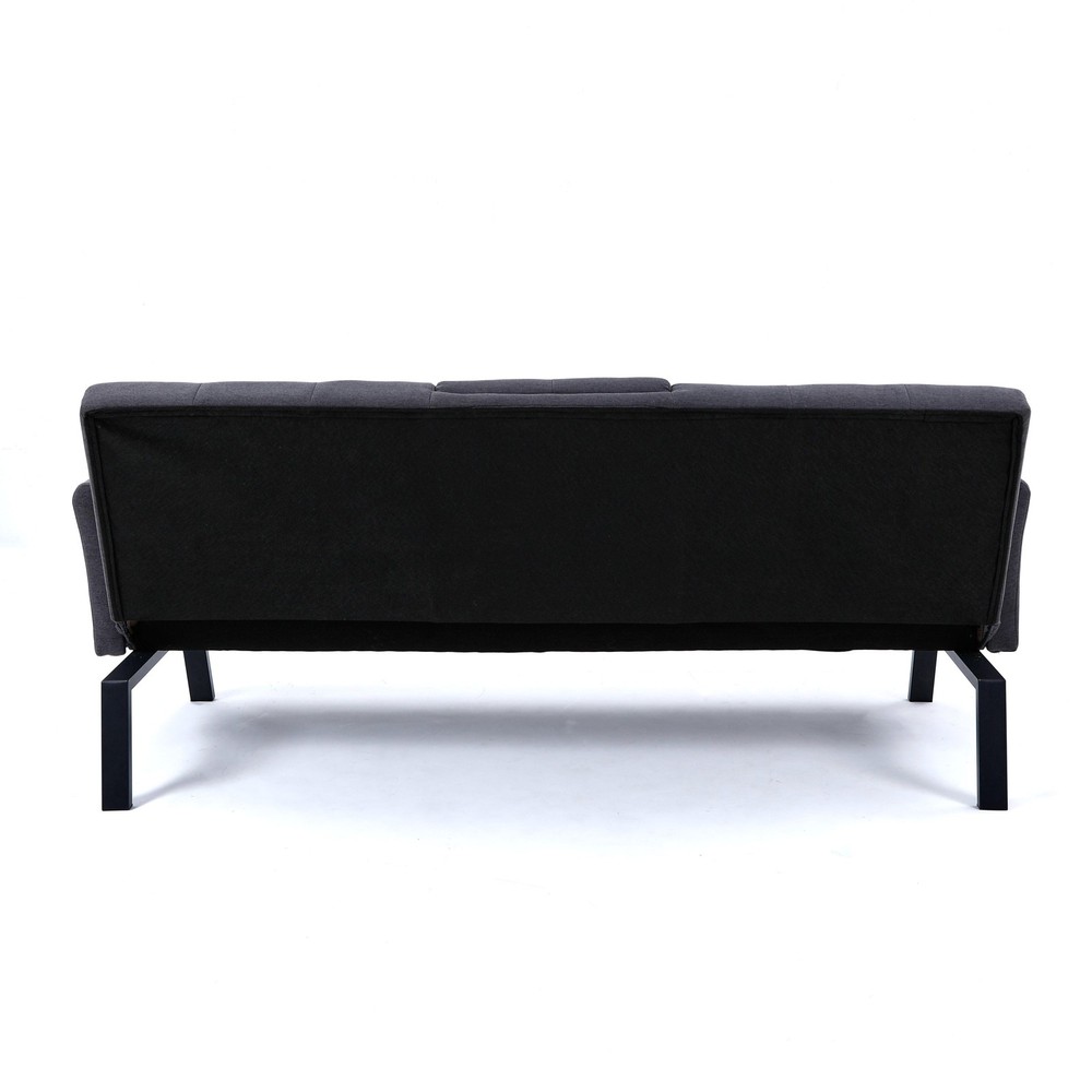 70-inch multi-functional cotton and linen sofa bed: foldable + cup holder + si