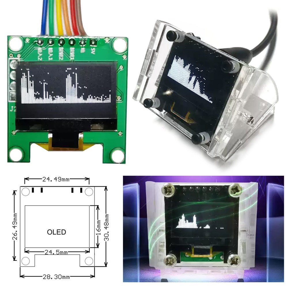 0.96 Inch Music Spectrum Display Analyzer Audio Level Indicator VU Meter