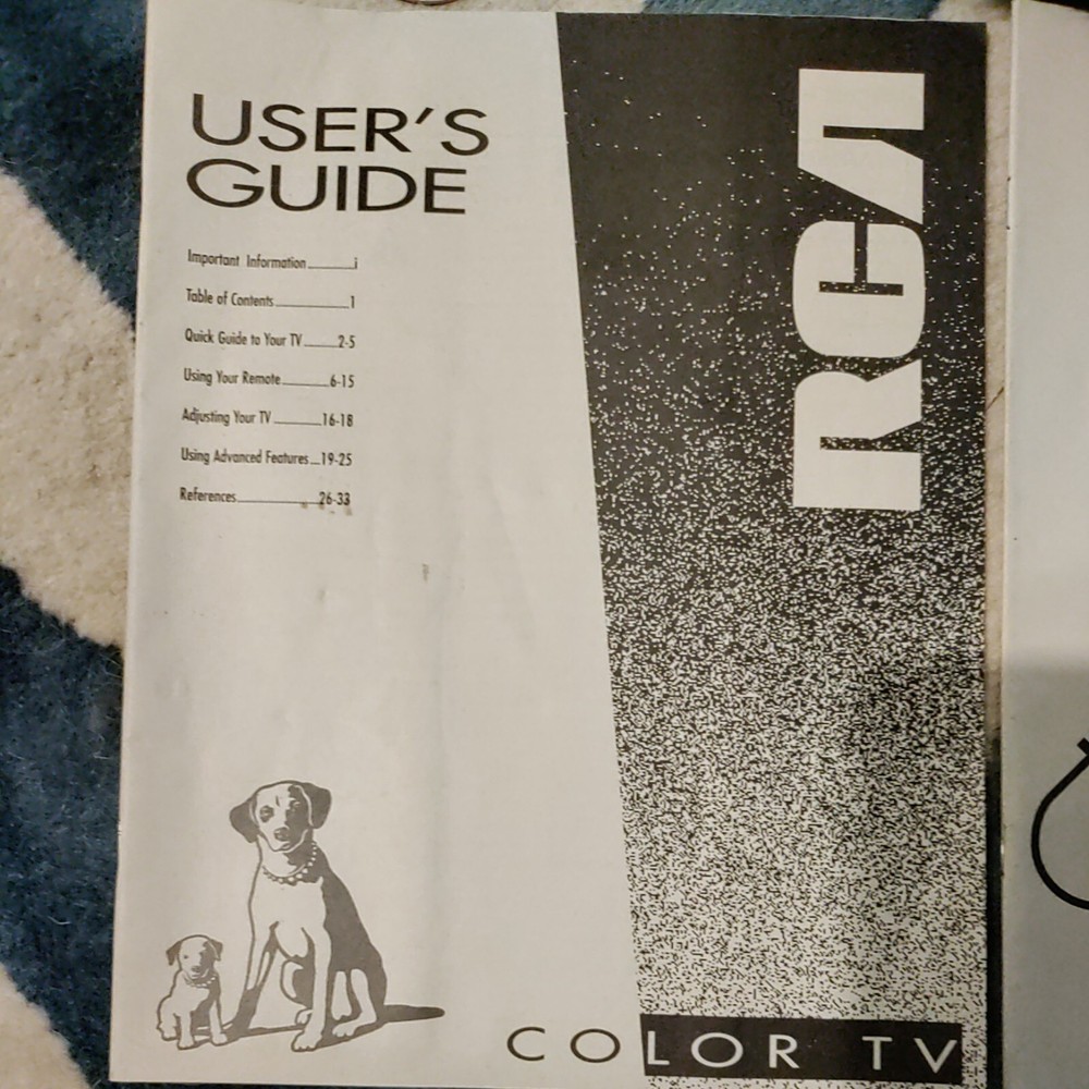 Color Tv RCA Users Guide 1994 & Connection Guide 1994
