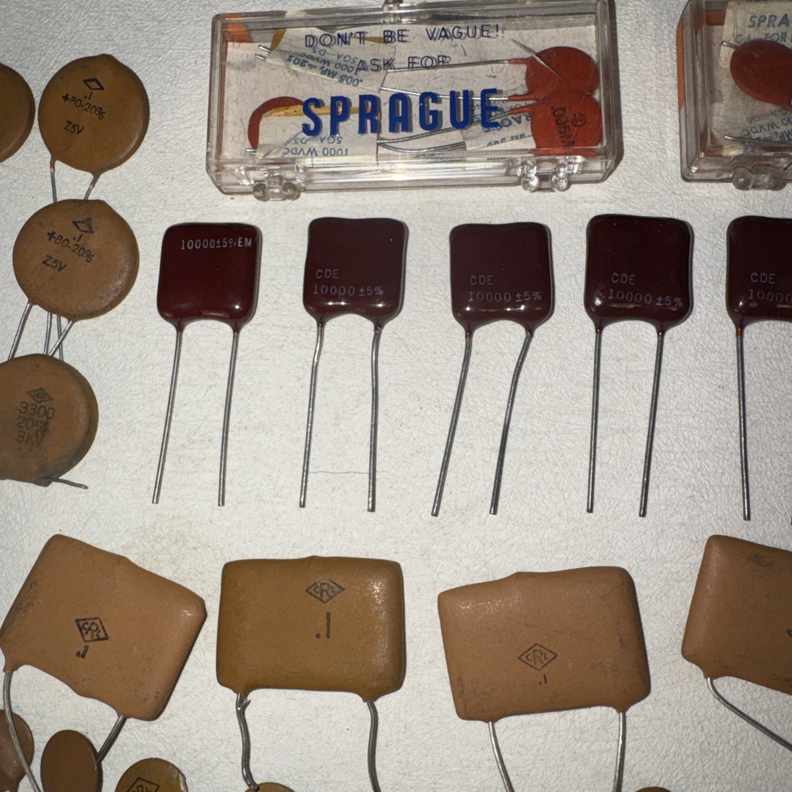 Assorted Lot of 100+ Ceramic Disc Capacitors - Variety Values, Power & Brands