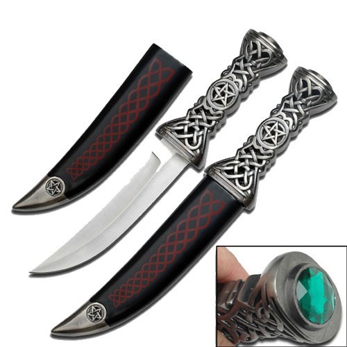 Celtic Pentacle Ritual Dagger Blade with Ornate Handle