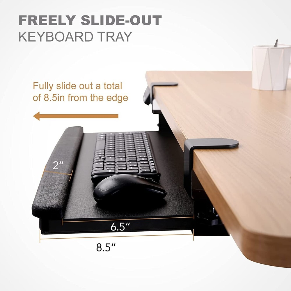 FlexiSpot Large Keyboard Tray Under Desk Ergonomic (Black)