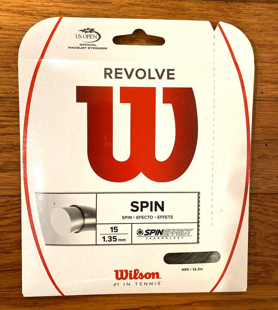 Wilson Revolve Spin Tennis String - 15 Guage - Black