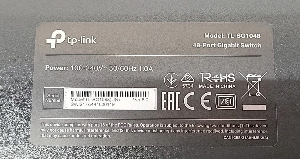 TP-LINK Technologies TP-Link (TL-SG1048) 48-Ports Rack-Mountable Ethernet Switch