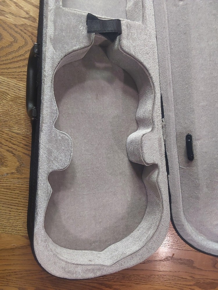 Lightweight BLACK VIOLIN CASE with Soft Silver & Gray Lining (SIZE: 4/4)