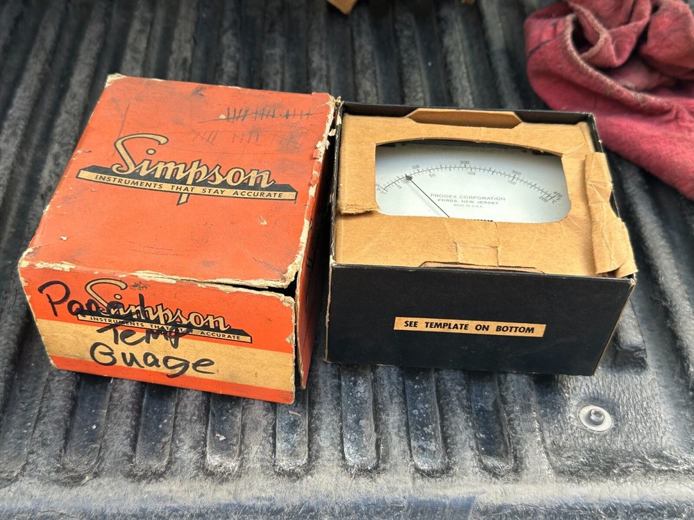 Simpson Panel Temp Gauge, 0-400F, 0-200+ C - Prodex Corp