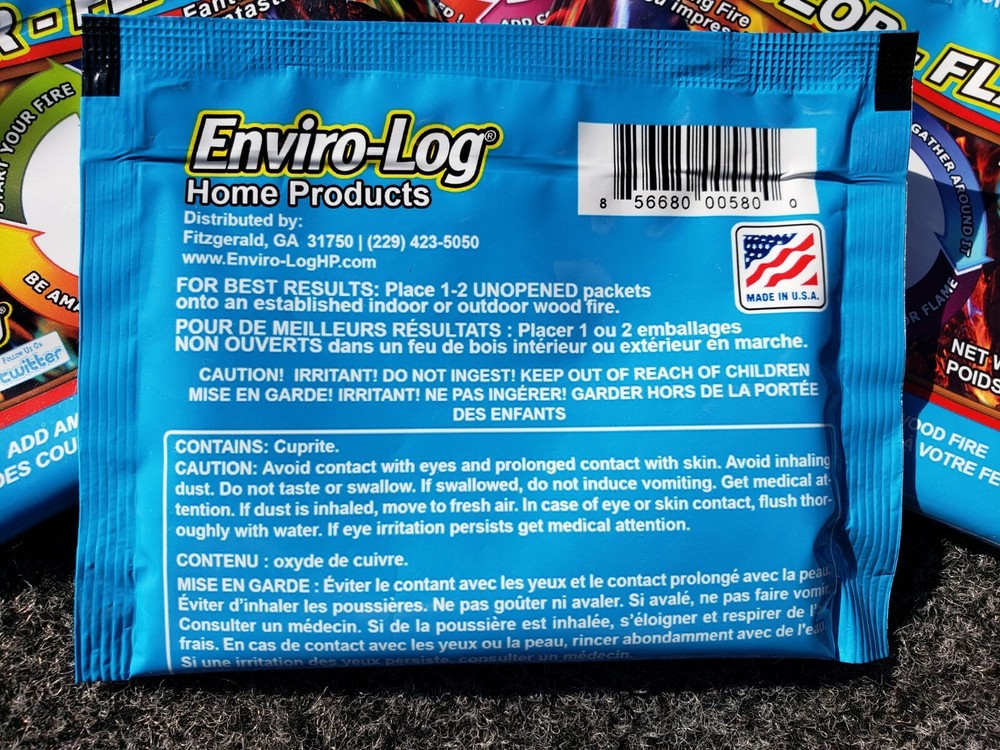 4 PACK Enviro Log Color Flame Fire Magical Colored Colorful Flames Color Changes