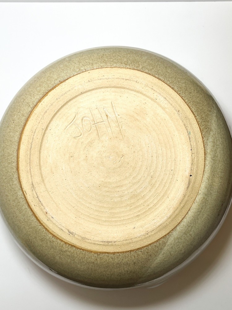 Handmade Studio Pottery Roaster Tan White Neutral