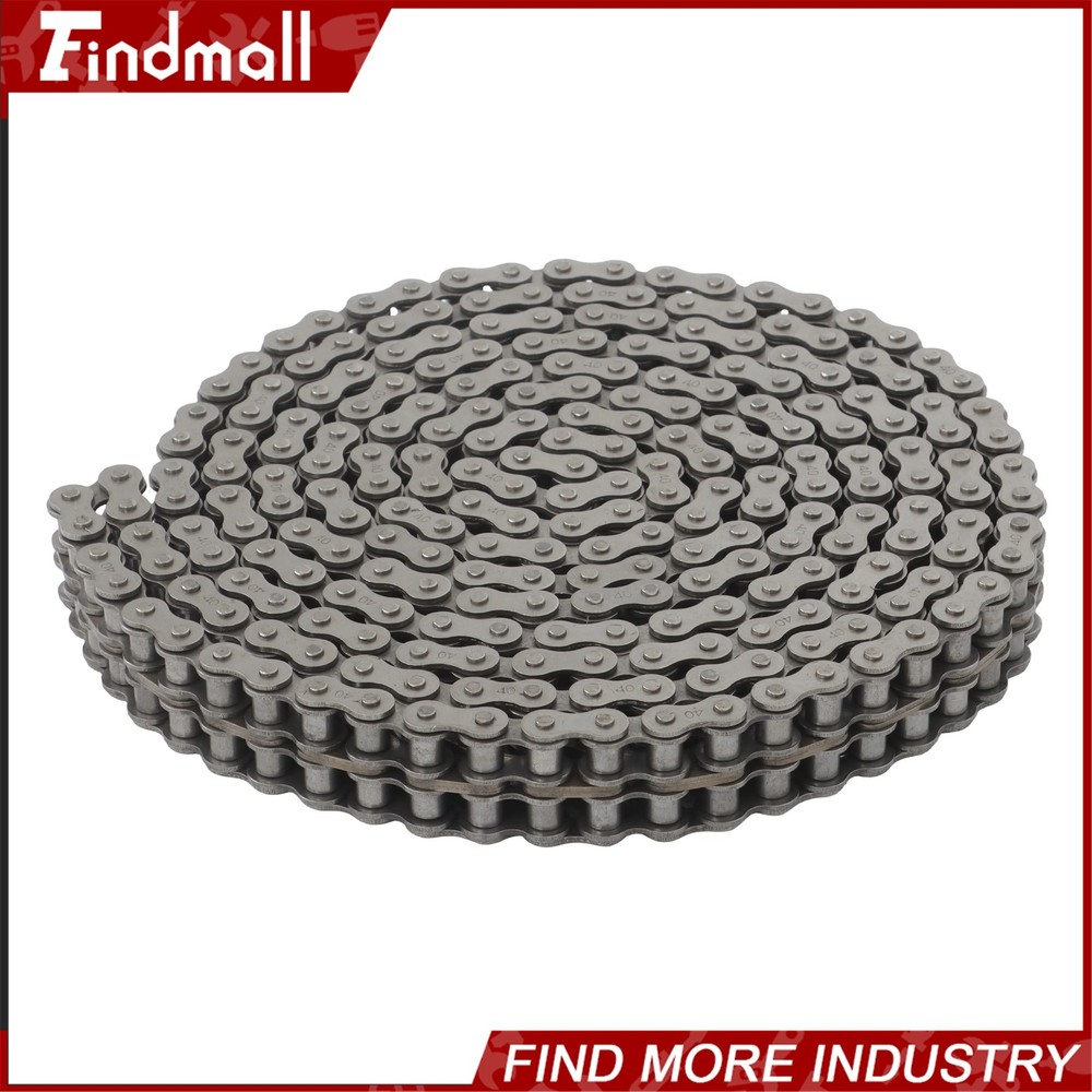 Findmall 10 Feet #40-2 Double Strand Roller Chain Includes 2 Master Links