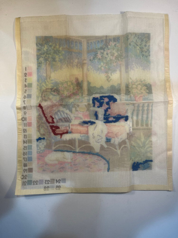 Dimensions Needlepoint Kit #2401 "Victorian Poetry" - Started