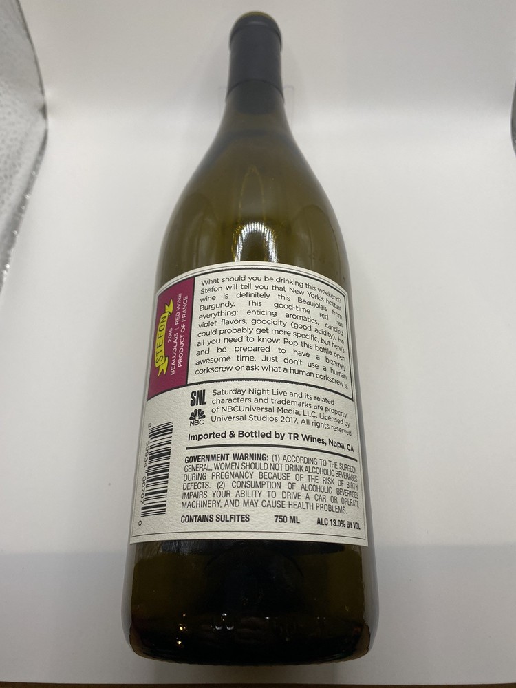 Stefon Wine Bottle - Empty - SNL