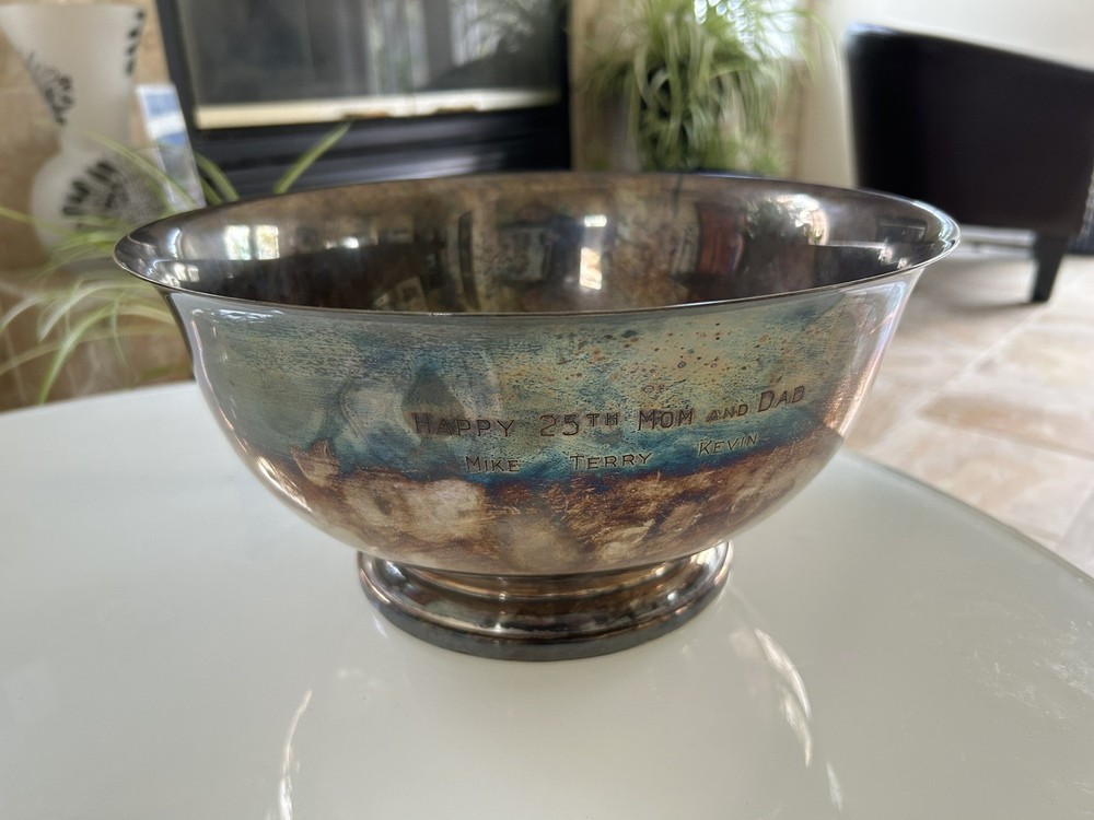 Vintage Gorham YC785 Silver Plate Footed Serving Bowl Large 12”