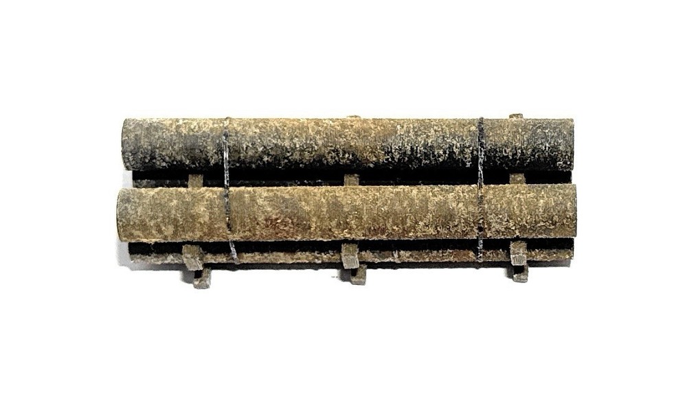 1:87 Ho Scale 20ft Rusty 2ft Pipe Load- Quad Stack (2.75in Long)