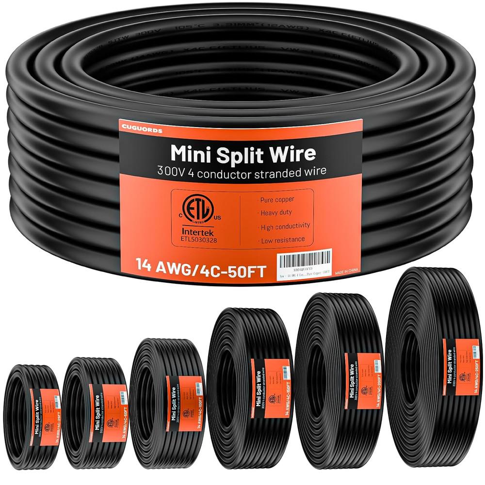100% Pure Copper ETL Listed 14-4 Mini Split Cable | 14/4 Mini Split Communicatio