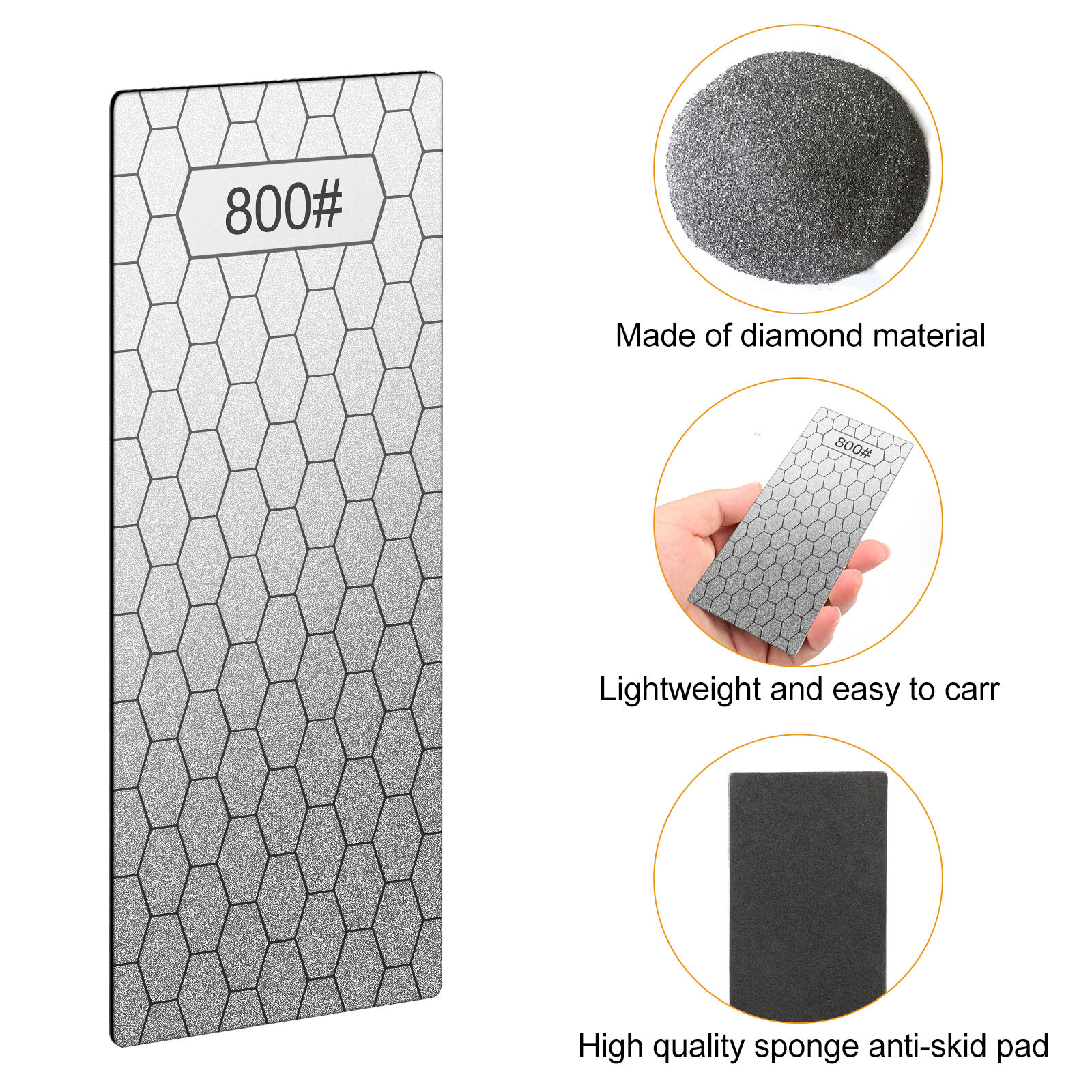 5pcs Diamond Grinding Sharpening Plate 200-1200 Grit Whetstone Stone for Knife