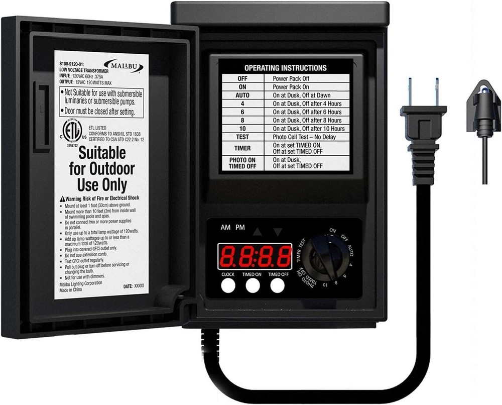 120 Watt Power Pack with Sensor and Weather Shield for Low Voltage