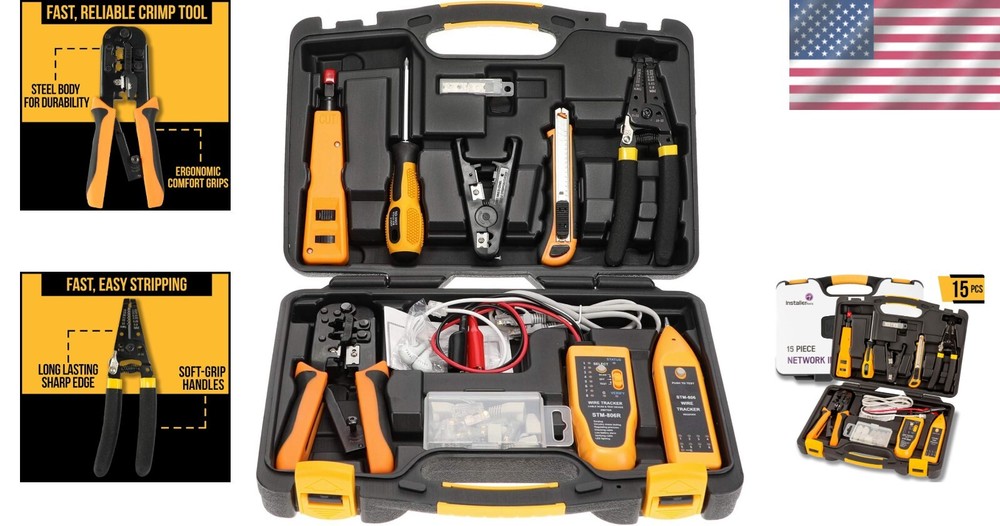 Lightweight Professional Network Tool Kit – Crimper, Tester, Screwdriver & Knife