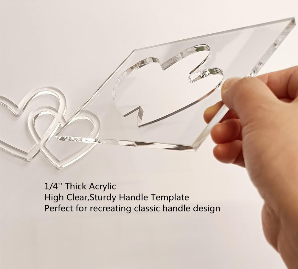 Double Heart Router TemplateClear Acrylic Woodworking TemplateRouter Template...
