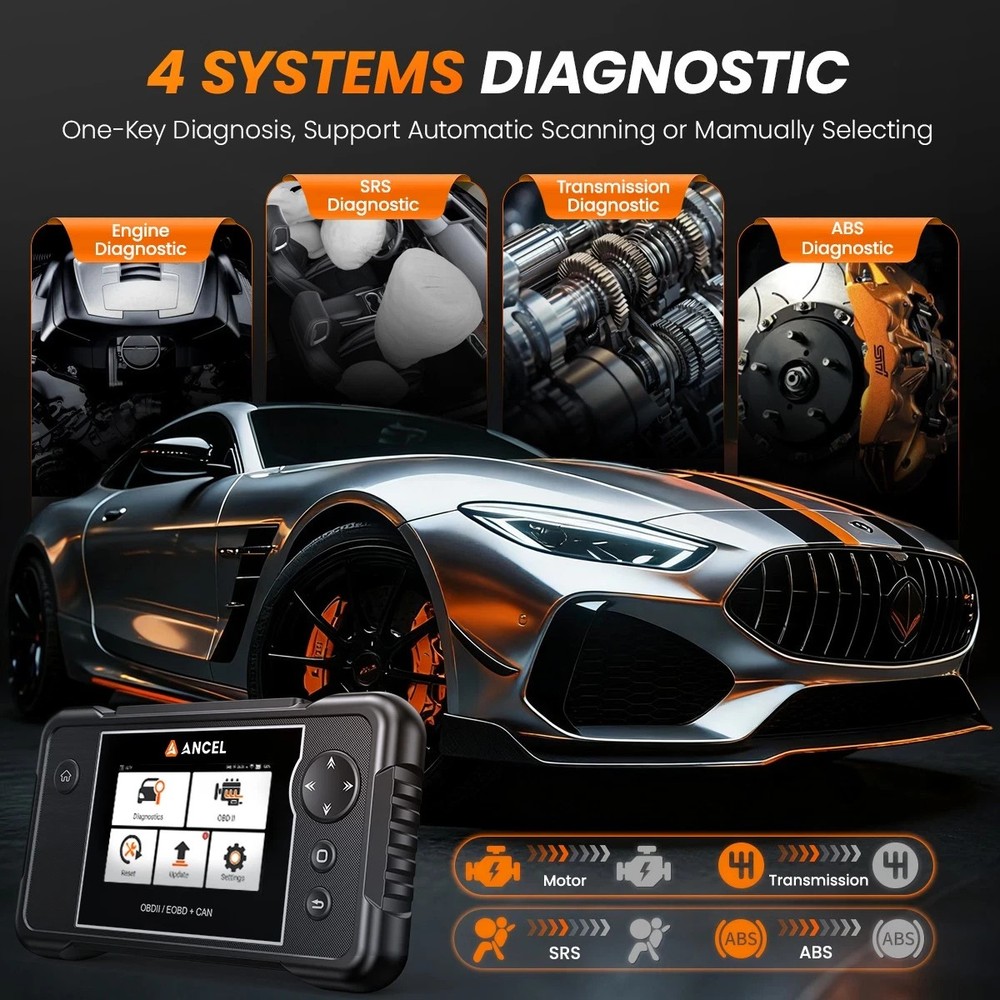 Jeep Wrangler OBD2 PRO Diagnostic Reader ABS SRS Engine Trans Scanner Tool