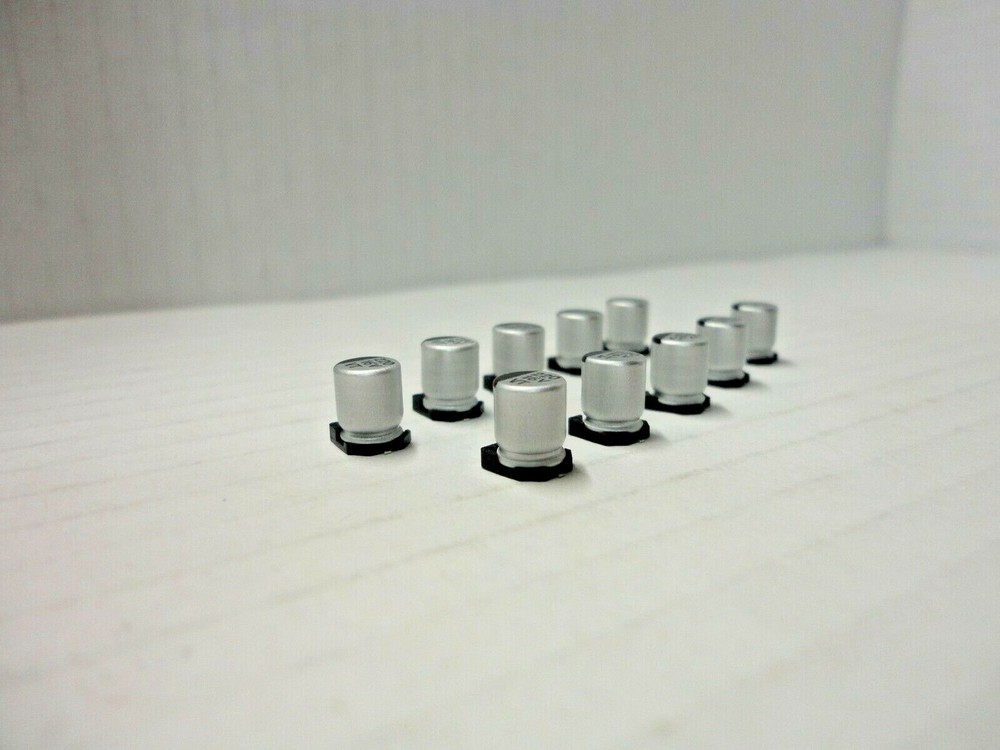 10 Pcs Pack Lot Set uF SMD Aluminum Electrolytic Solid Capacitor Surface Mounted