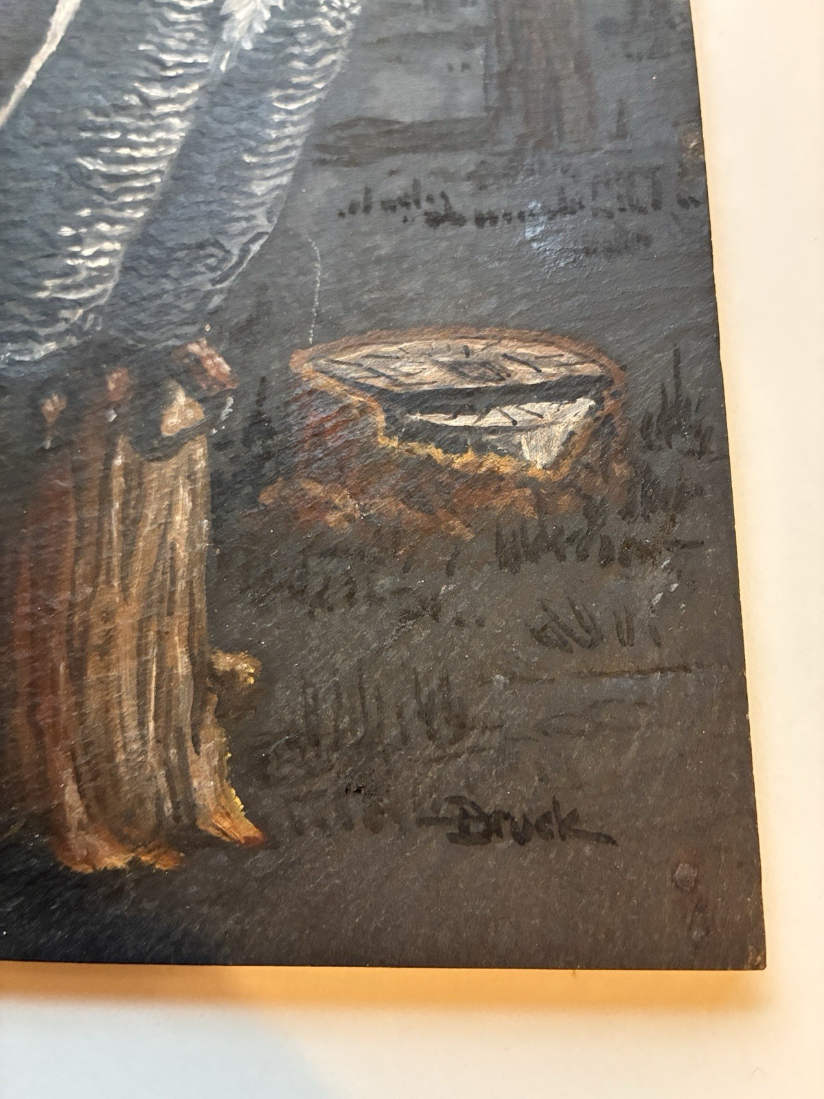 Esther Druck Great Horned Owl Painting Art Slate Tile Wildlife Hand Painted