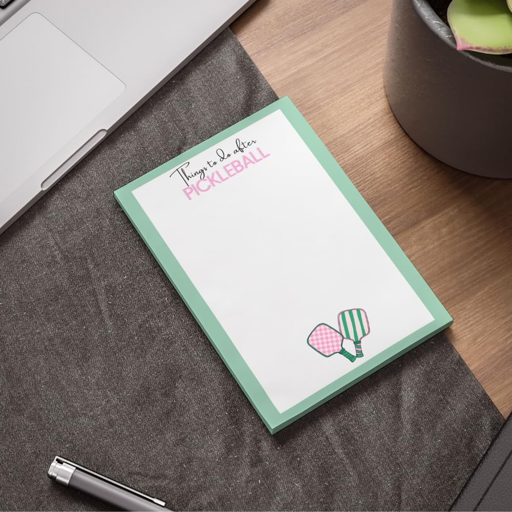 Simple Personalized. "Things to do after Pickleball" Post it Notes. To White