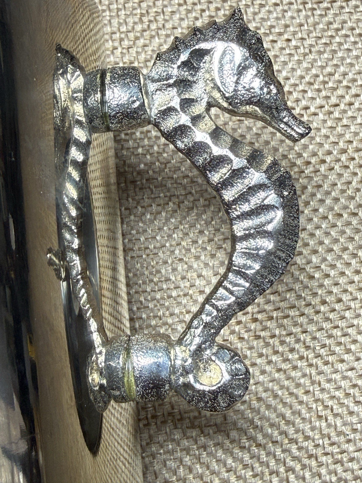 Pier 1 Starfish Ice Bucket Seahorse Stainless Steel Lid Ice Tongs Coastal Decor