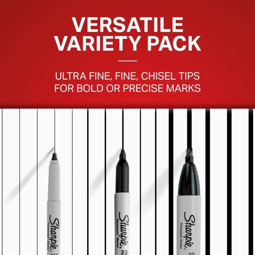 Sharpie Permanent Markers 6 Pack Chisel Fine Ultra