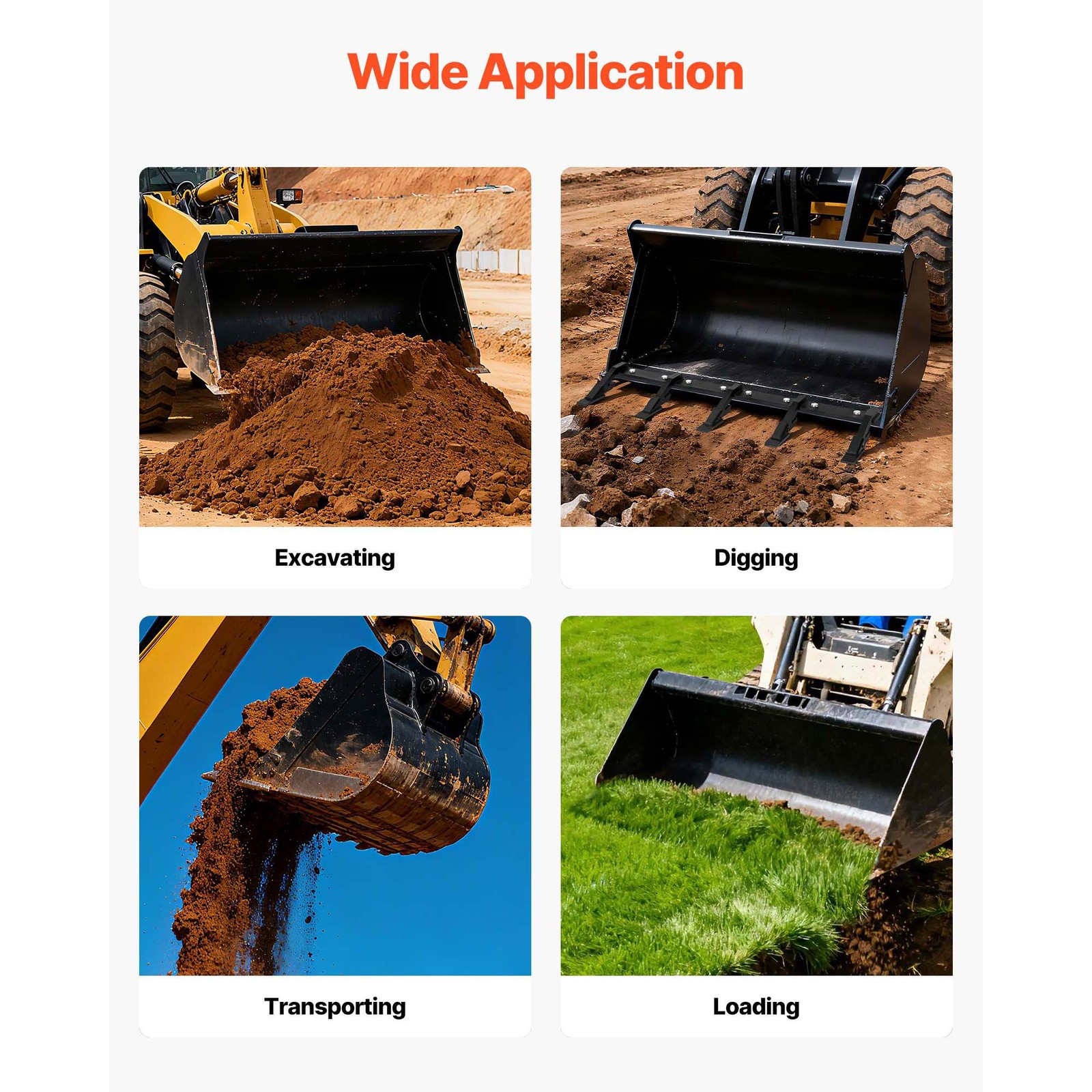 Uimoso Bucket Tooth Bar 46" Tractor Bucket 5 Teeth Bar 4560 lbs Load Capacity