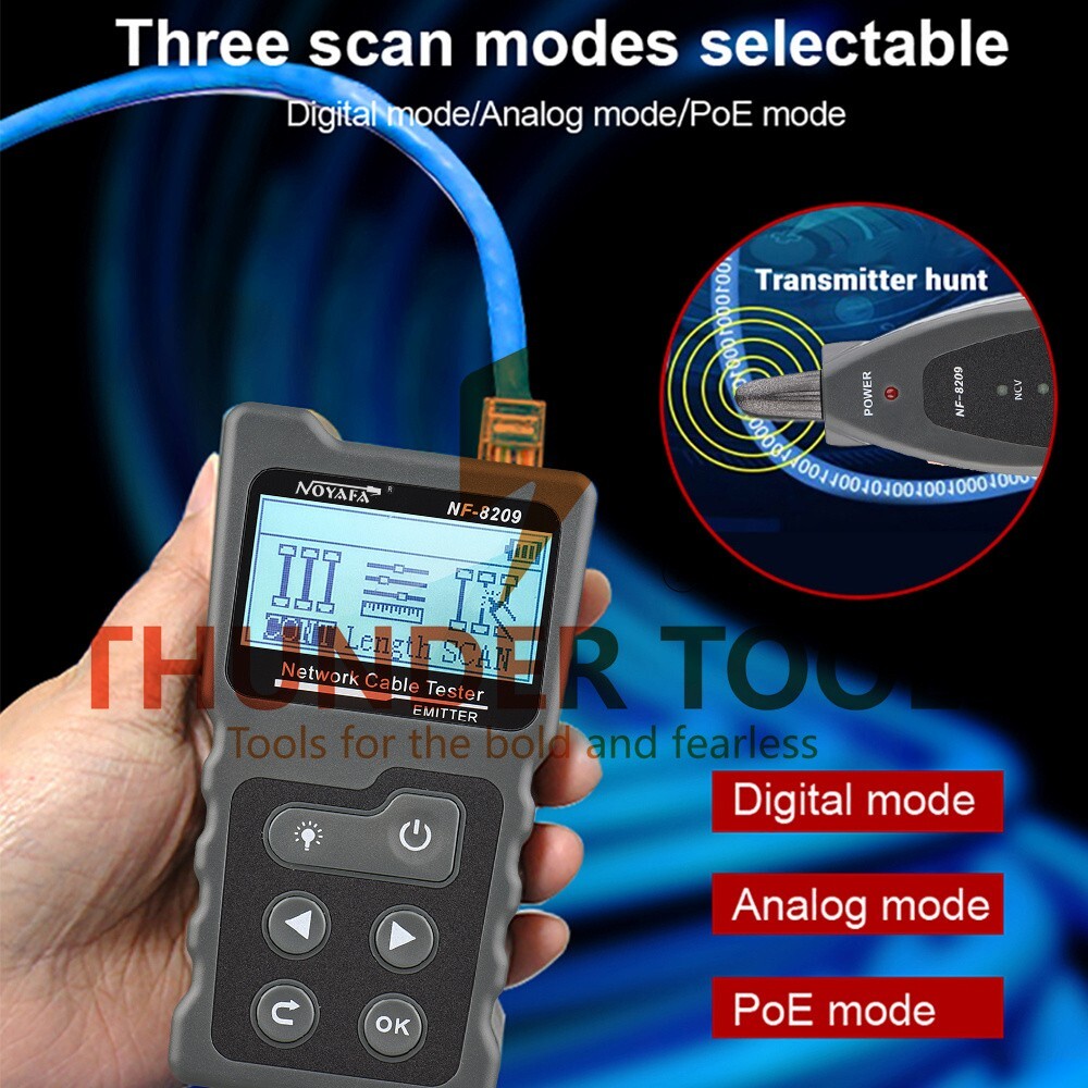 Thunder Tools Multi-functional LCD Network Cable Tester Wire Tracker PoE