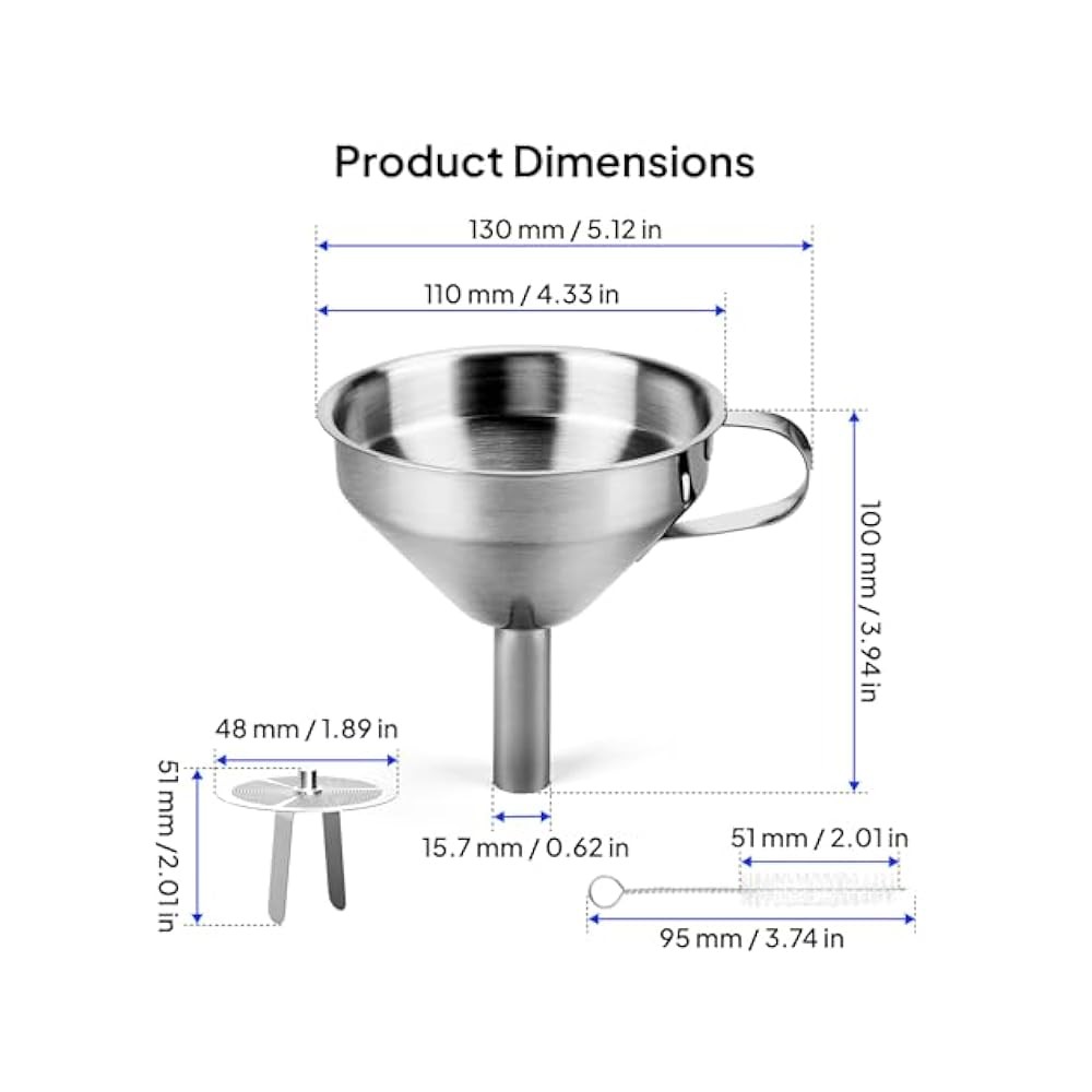 3D Printer Resin Strainer Funnel, Stainless Steel for Consistent Flow