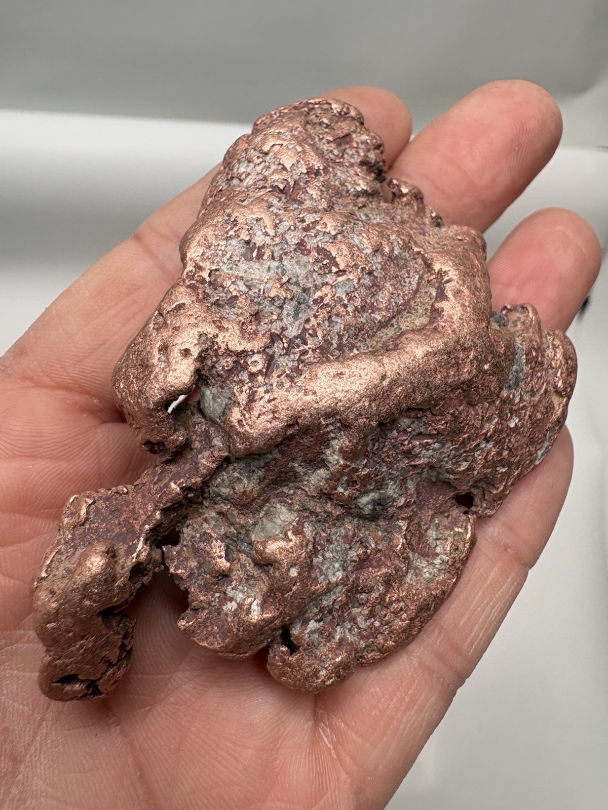 Pure Native Michigan Solid Copper Nugget Specimen Keweenaw Peninsula Mineral