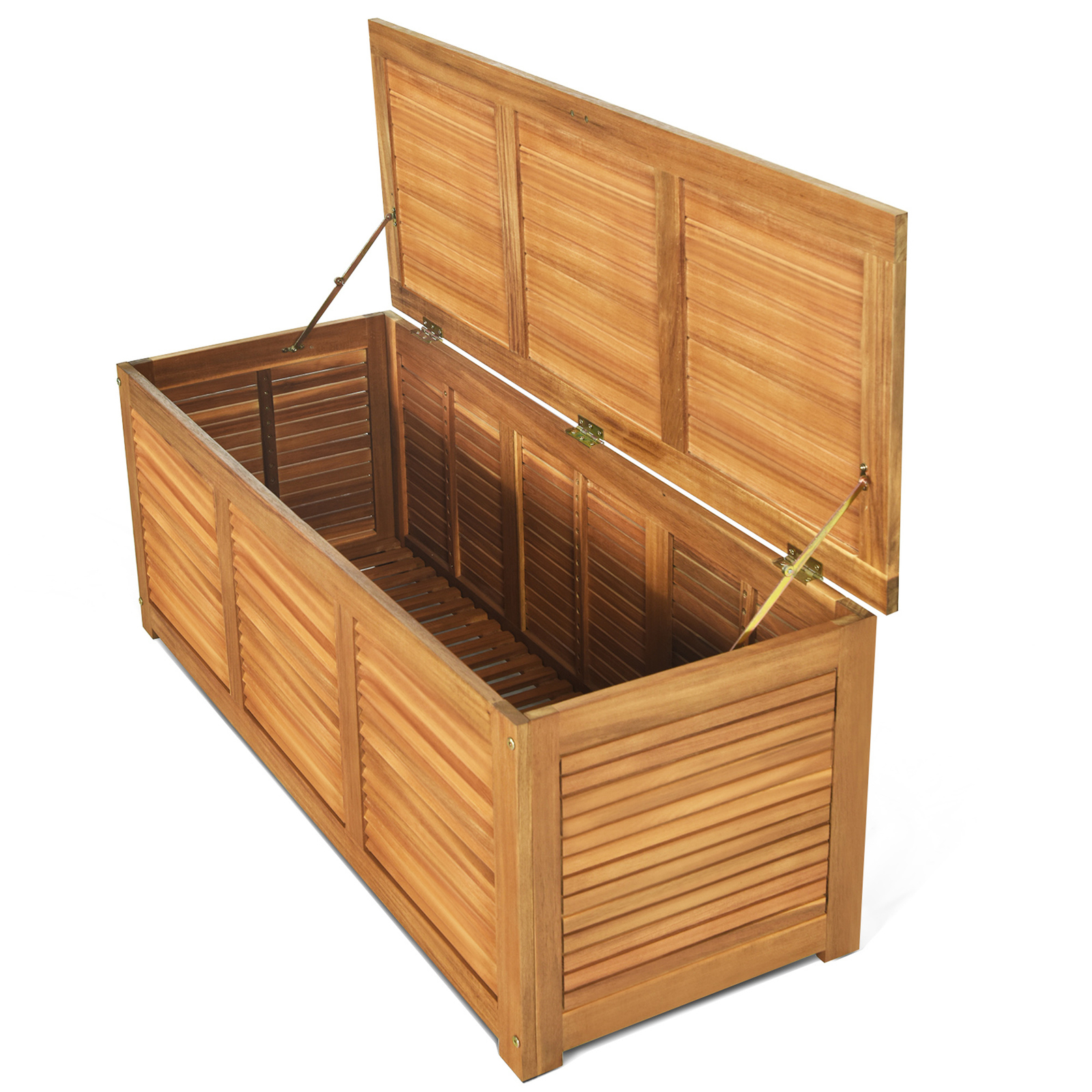 Acacia Wood Deck Box 47 Gallon Garden Backyard Storage Bench Container