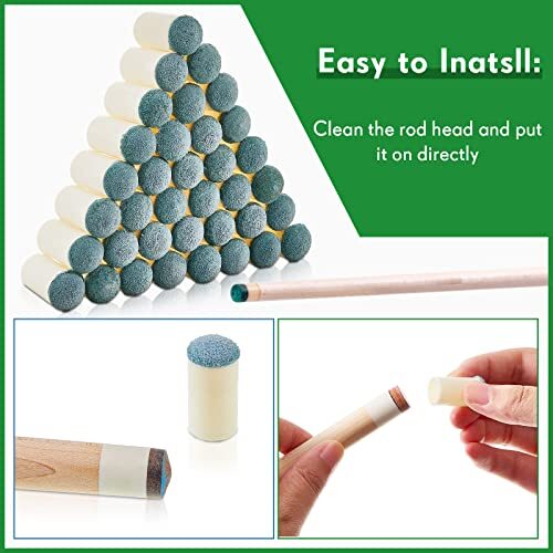 100 Pack Slip On Pool Cue Tips Replacements 4 Sizes Billiard Cue Tips