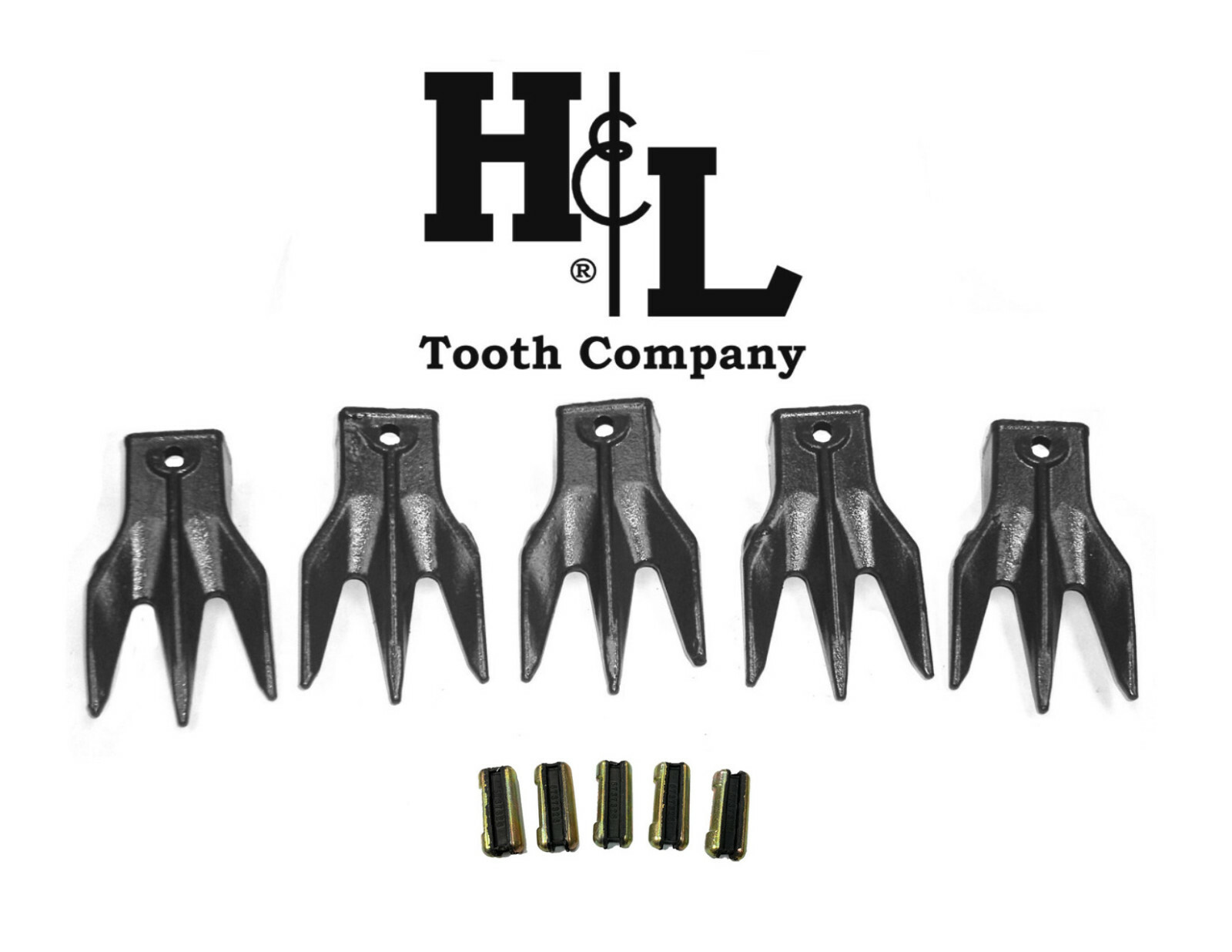 6737325 TR3 Triple Tiger Trident Bobcat Style Bucket Teeth (5 Pack) by H&L Tooth
