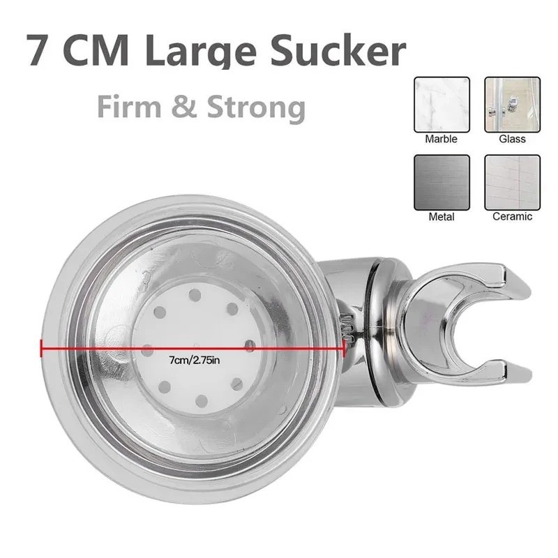Adjustable Shower Head Holder Suction Cup Handheld Showerhead Wall Mount Bracket
