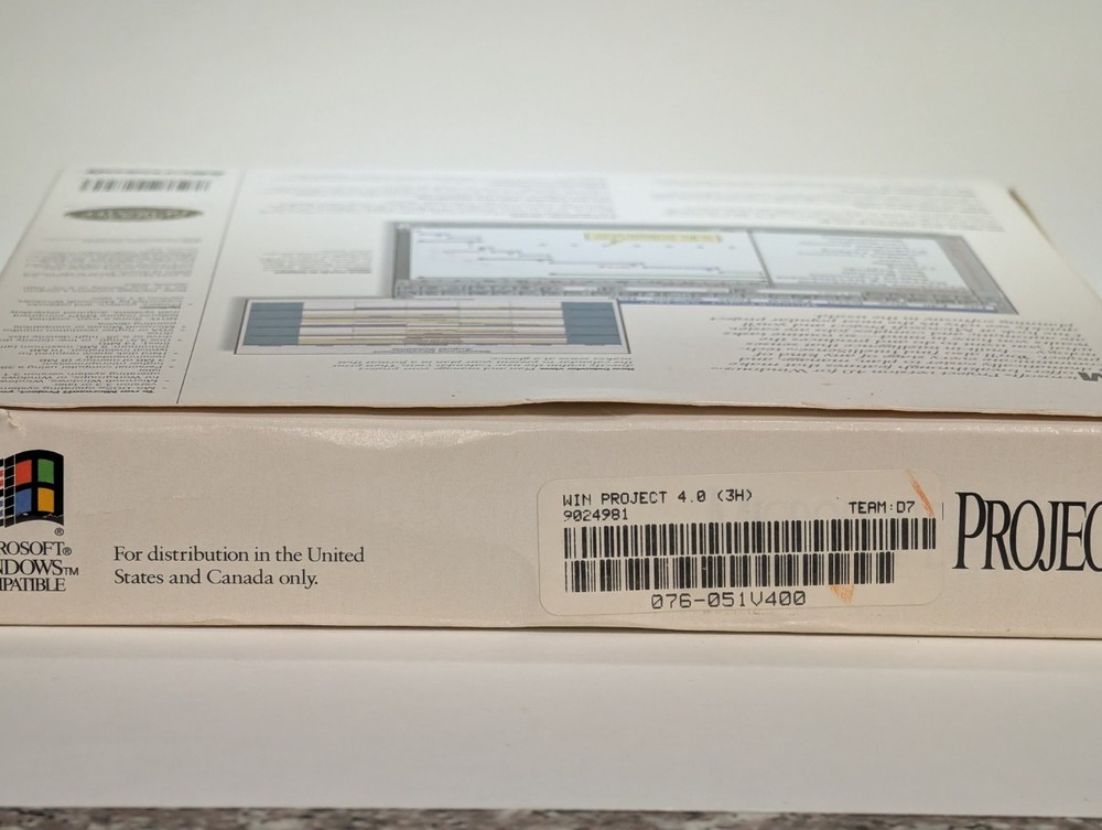 Windows Microsoft Project v4.0 Vintage Software 3.5" DISKETTES *Untested As-Is*