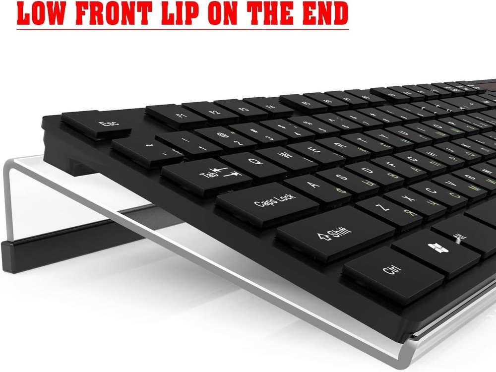 Stylish Ergonomic Computer Keyboard Stand - Clear Acrylic for Modern Workspaces