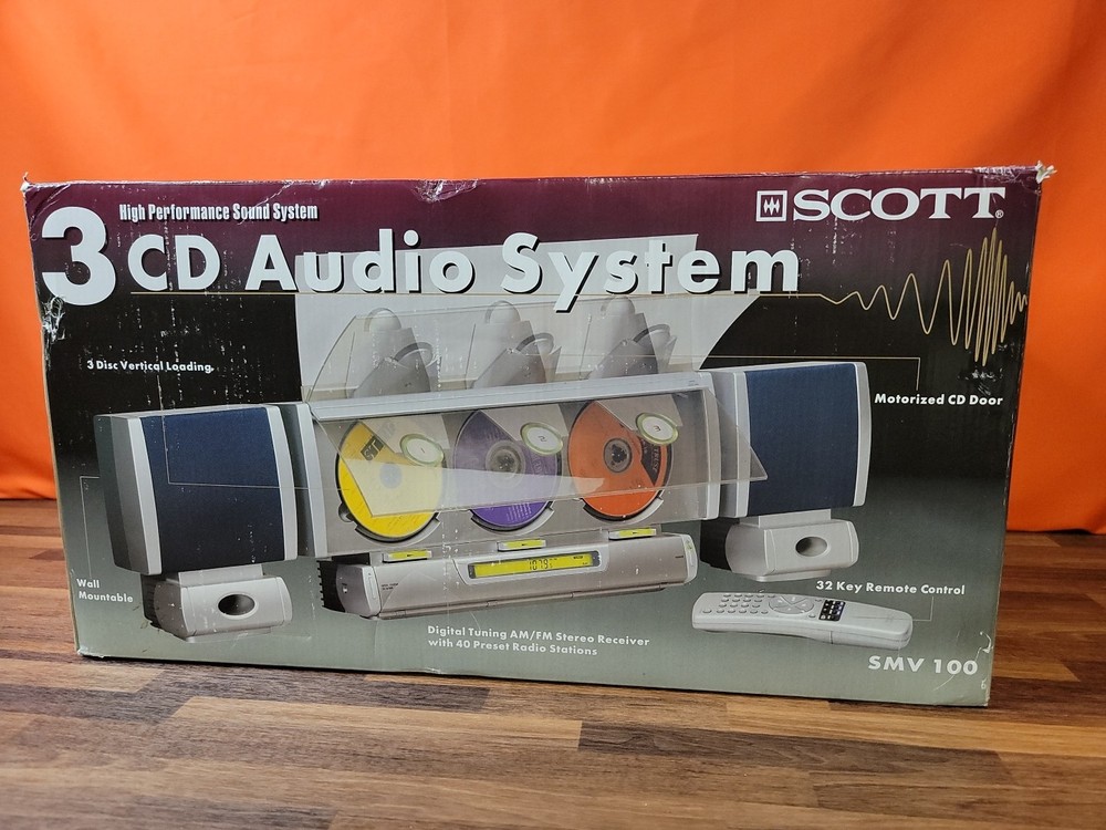 Rare Scott Triple Play Vertical Linear 3 CD Changer Model SMV 100 ~ Please Read