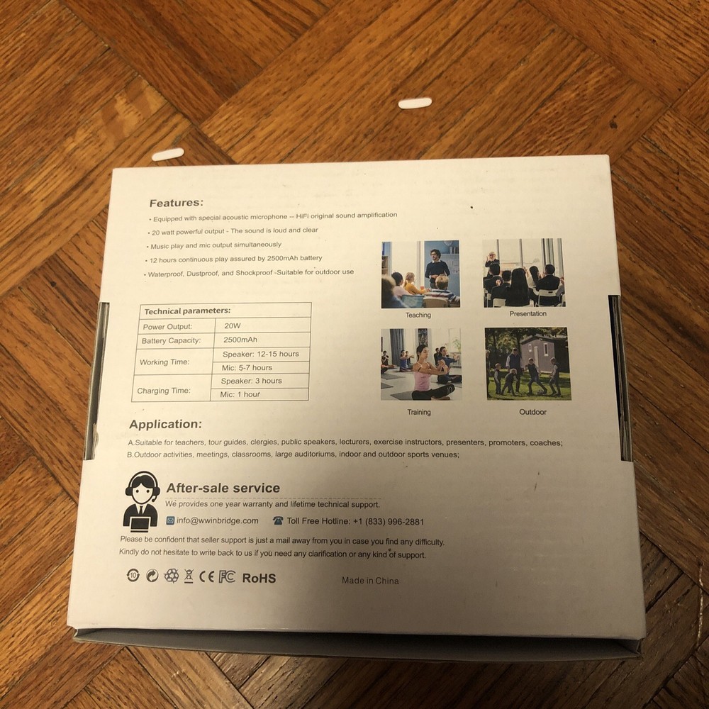 Bluetooth 5.0 Voice Amplifier with Wireless Mic Headset, Waterproof Personal