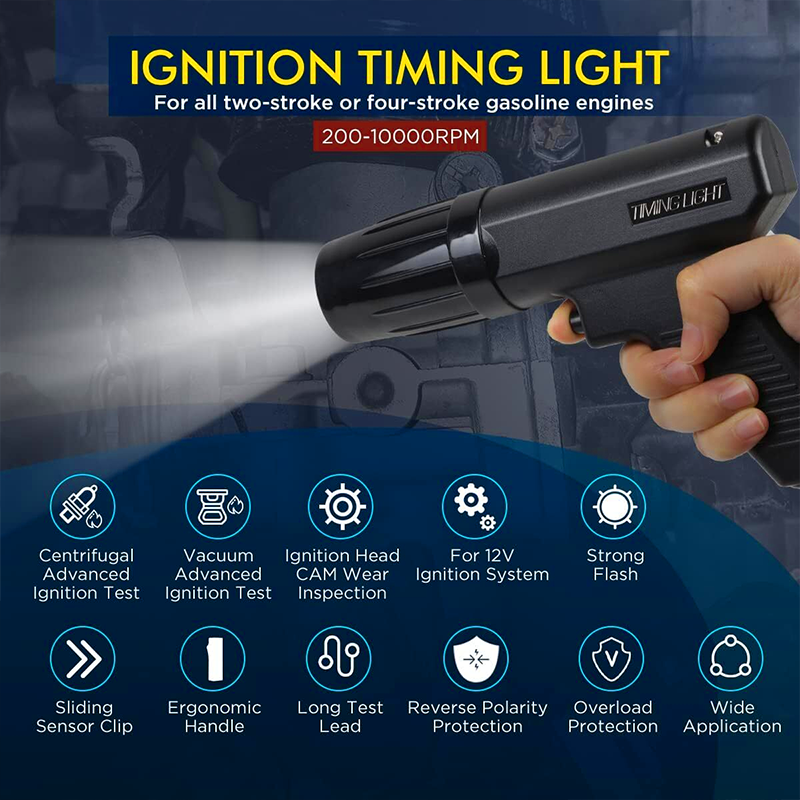 Petrol Engine Ignition Timing Gun Detector Xenon Light Inductive Strobe Test Kit