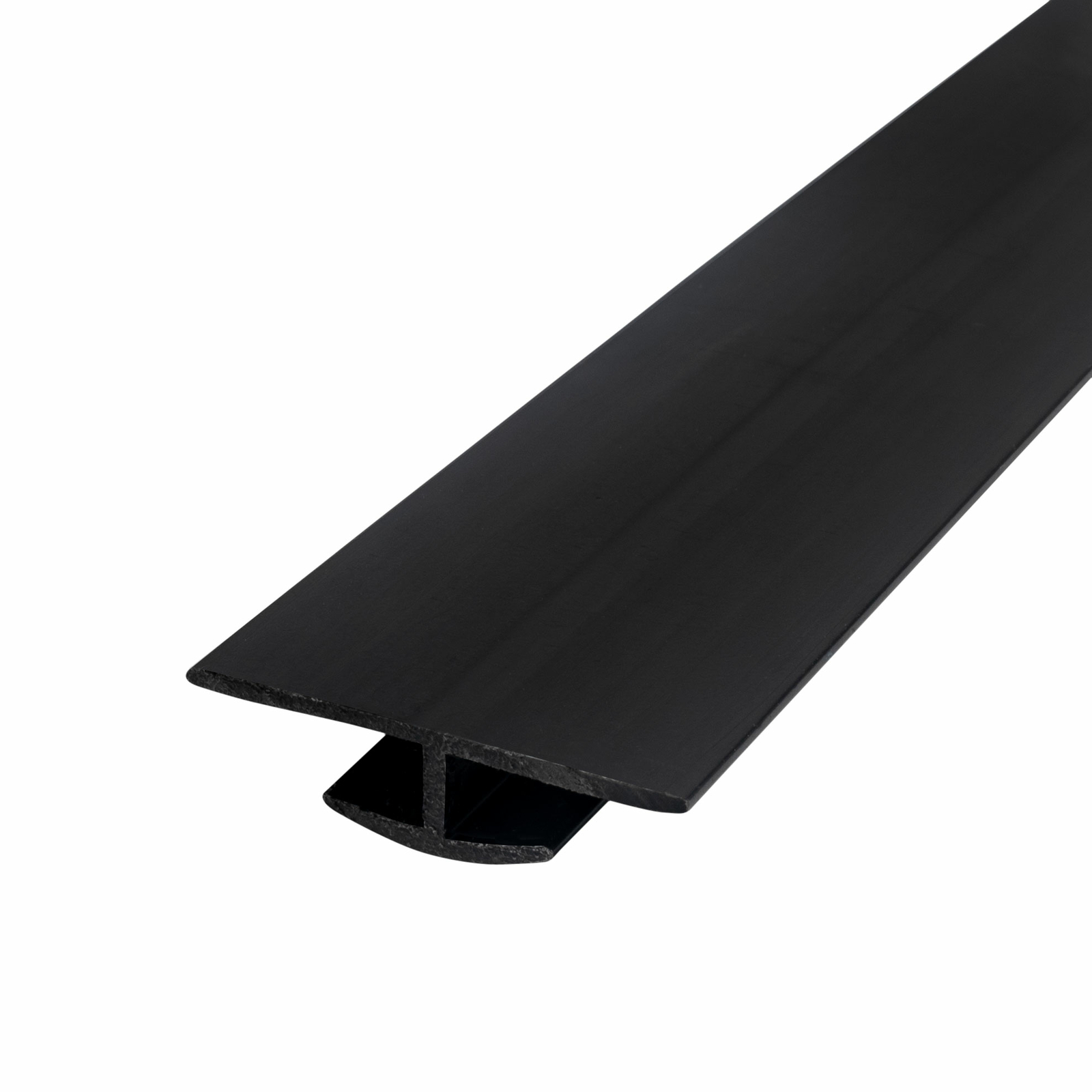 Outwater Plastic H Channel Fits Material 3/16 Inch Thick Black Styrene Divider